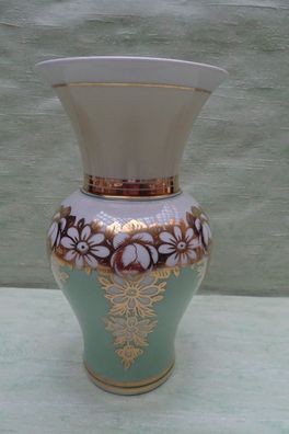 Thomas Handmalerei Dassler Dec18 Vase grün-creme-gold ca 26cm