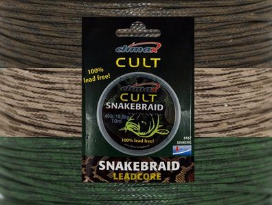 Climax CULT Snakebraid Leadcore, 100% bleifrei, hervorragend spleißbar