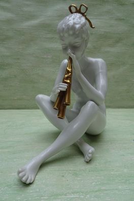 Alka Kunst Flötenspielerin weiß-gold Akt 385