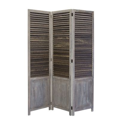 3 fach Paravent Raumteiler Holz Trennwand spanische Wand Sichtschutz grau baun