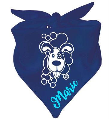 Dreieck Hundehalstuch personalisiert mit Namen und Design Welpe Bello