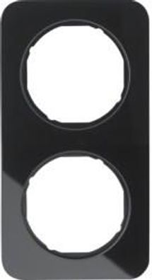 Berker 10122116 Rahmen, 2fach, R.1, Glas, schwarz