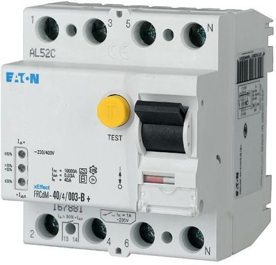 Eaton FRCDM404003GB+ dig. FI-Schalter 40A, 4-Polig, 30mA, Typ G/ B+ (167881)