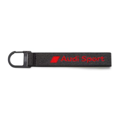 Original Audi Sport Schlüsselanhänger Schlüsselband Schlaufe schwarz/ rot 3182400400