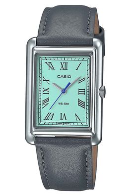 Casio Damen-Armbanduhr Rechteckig Grau/ Türkis LTP-B165L-2BVEF