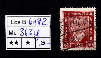 Los B6172: Deutsches Reich Mi. 362 y, gest.