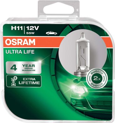 OSRAM H11 12V 55W PGJ19-2 ULTRA LIFE 4 Jahre Garantie HCB 2 St.