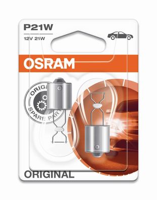 OSRAM P21W 12V 21W BA15s 2 St. Blister Original