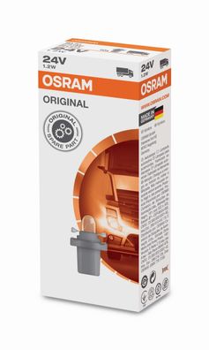 OSRAM 24V 1,2W B8.5d Original Kunststoffsockel Faltschachtel