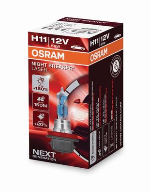 OSRAM H11 12V 55W PGJ19-2 NIGHT Breaker® LASER + 150% mehr Helligkeit 1 st.