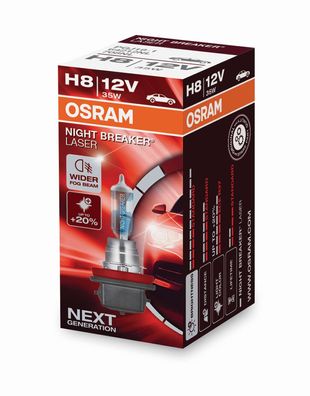OSRAM H8 12V 35W PGJ19-1 NIGHT Breaker® LASER + 150% mehr Helligkeit 1 st.