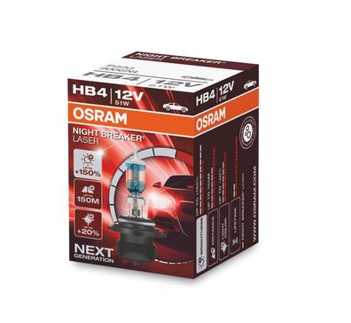OSRAM HB4 12V 51W P22s NIGHT Breaker® LASER + 150% mehr Helligkeit 1 st.