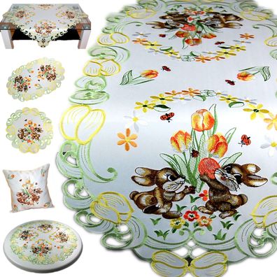 Ostern Tischdecke Tischläufer Deckchen Kissenhülle Deckchen Decke Tulpen Hellgrün