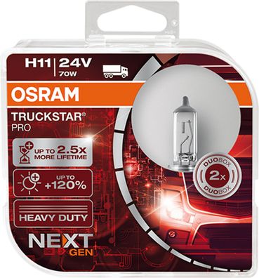 OSRAM H11 24V 70W PGJ19-2 Truckstar® PRO NEXT GEN bis + 120% mehr Licht 2St