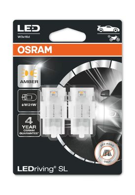 OSRAM W21W LEDriving SL Amber 12V Blister 2 St.