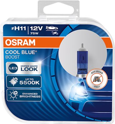 OSRAM H11 12V 75W PGJ19-2 COOL BLUE BOOST 5500K 2St - NEUE Ausführung - (NO ECE)