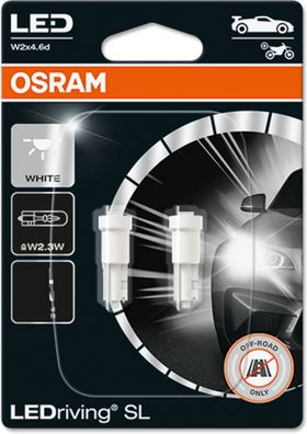 OSRAM LEDriving® SL W2.3W W2x4.6d 0.25W 12V 6000K 25 lm White 2 St.