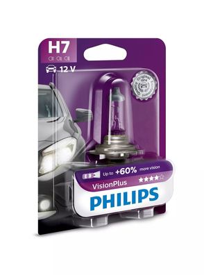 Philips H7 12V 55W PX26d Vision Plus + 60% 1 St. Blister