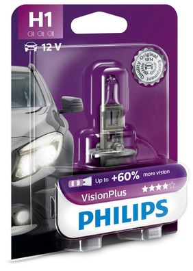 Philips H1 12V 55W P14,5s Vision Plus + 60% 1 St. Blister