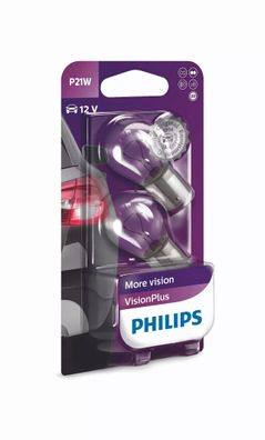 Philips P21W 12V 21W BA15s VisionPlus + 60% Blister 2 St.