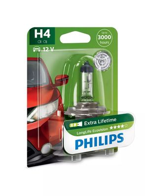 Philips H4 12V 60/55W P43t LongLife EcoVision 1 St. Blister