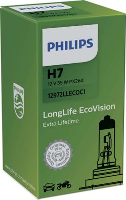 Philips H7 12V 55W PX26d LongLife EcoVision 1 St.