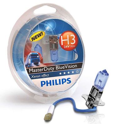Philips H3 24V 75/70W PK22s MasterDuty BlueVision 2 St.