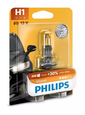 Philips H1 12V 55W P14,5s Vision + 30% 1 St. Blister