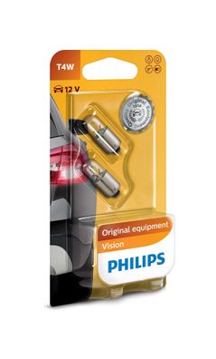 Philips T4W 12V 4W BA9s Premium/ Vision Blister 2 St. duo