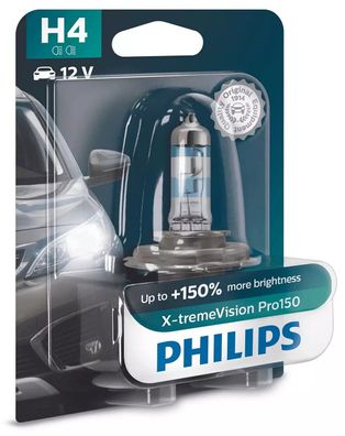 Philips H4 12V 60/55W P43t-38 X-tremeVision Pro150 1St. Blister