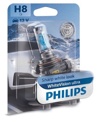 Philips H8 12V 35W PGJ19-1 WhiteVision Ultra 1St.