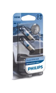 Philips H6W 12V 6W BAX9s WhiteVision Ultra 2 St.