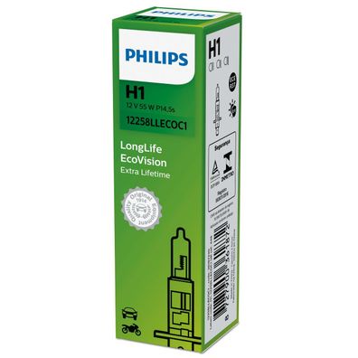 Philips H1 12V 55W P14,5s LongLife EcoVision 1 St.