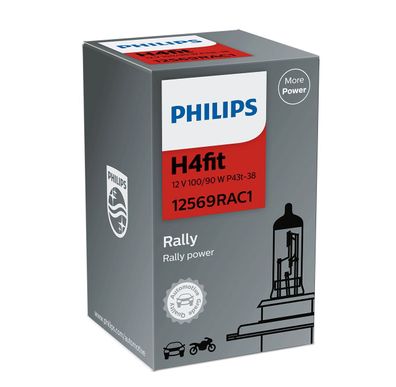 Philips H4 Rally 12V 100/90W P43t-38 1 St. (no ECE)