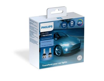Philips H8/ H11/ H16 12&24V 24W PGJ19 Ultinon Essential LED Scheinwerferlampe 6500K