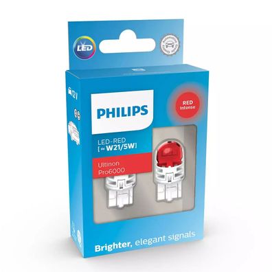 Philips LED W21/5W 12V 2.5/0.5W Ultinon Pro6000 Red Intense SI NOECE 2 St.