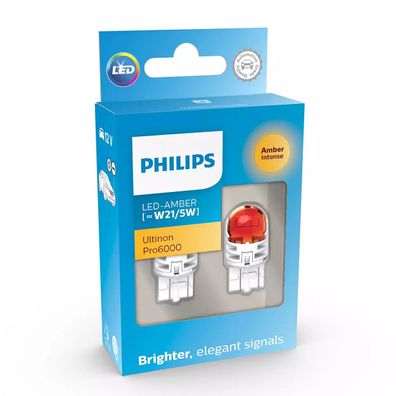 Philips LED W21/5W 12V 2.5/0.5W Ultinon Pro6000 SI Amber Intense NOECE 2 St.