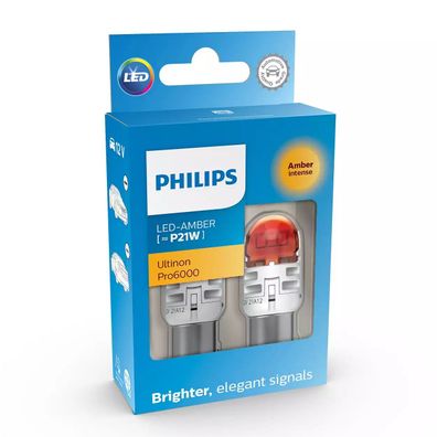 Philips LED P21W 12V 2,3W Ultinon Pro6000 SI Amber Intense NOECE 2 St.