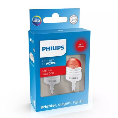 Philips LED W21W 12V 2,3W Ultinon Pro6000 SI Red Intense NOECE 2 St.