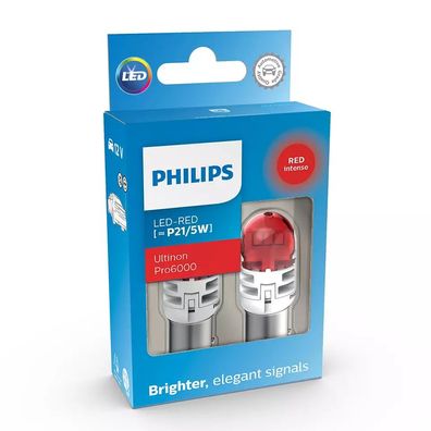 Philips LED P21/5W 12V 2.5/0.5W Ultinon Pro6000 SI Red Intense NOECE 2 St.