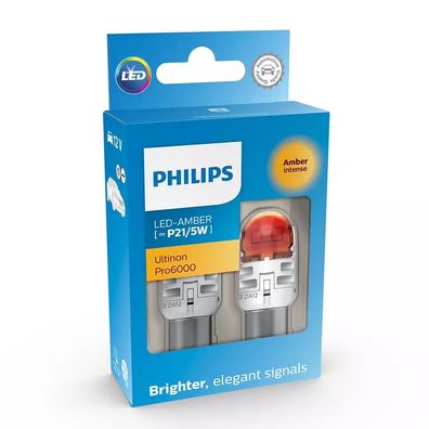 Philips LED P21/5W 12V 2.5/0.5W Ultinon Pro6000 SI Amber Intense NOECE 2 St.