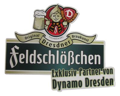 Brauerei Feldschlößchen - Dynamo Dresden - Aufkleber 15 x 12 cm