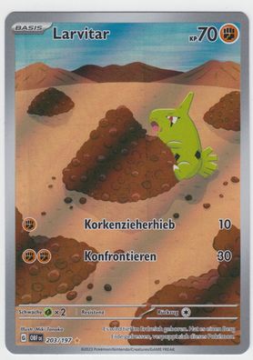 Pokemon - Larvitar 203/197 OBF DE - Fullart - NM Deutsch