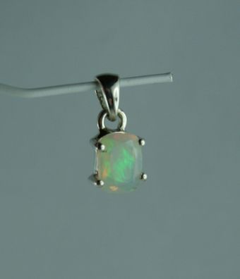 kleiner Edelstein Anhänger natürlicher facettierter Opal 925 Sterling Silber