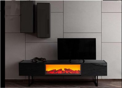 Modernes Wohnzimmer Set Luxuriöser TV-Schrank mit 2x Wandschränken 3tlg