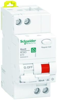 Schneider R9D01610 FI/ LS-Schalter Resi9 2-Polig, 10A, B-Charakteristik, 30mA...