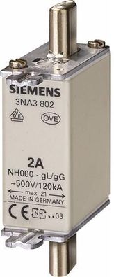 Siemens 3NA3805 NH-Sicherungseinsätze GL/ GG 16A, 3 Stck.