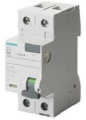 Siemens 5SV3312-6KL FI-Schutzschalter, 2-polig, Typ A, 25 A, 30mA, 230V, N-l...
