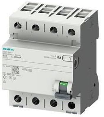 Siemens 5SV3346-4 FI-Schutzschalter, 4-polig, Typ B, kurzzeitverzögert, 63A...