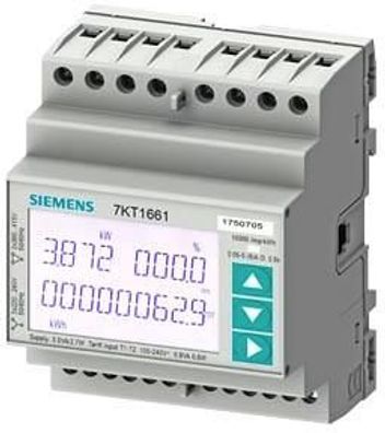 Siemens 7KT1661 Sentron, Messgerät, PAC1600, LCD, L-L: 400V, L-N: 230V, 5A, ...
